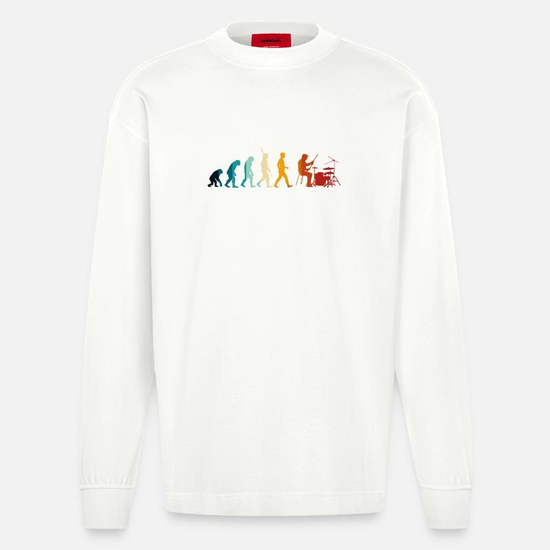 Battery Evolution - Heavyweight Oversized Organic Longsleeve Shirt Made in EU - OFF WHITE