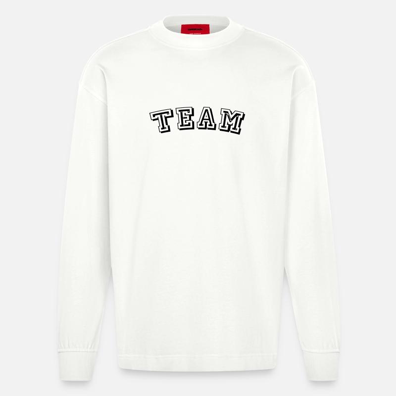 Conception d'équipe - Manches longues bio épais oversize fabriqué en UE - OFF WHITE