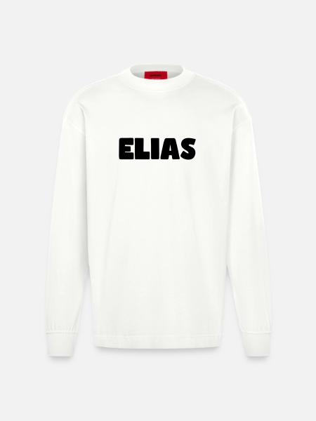 Elias Name - Heavyweight Oversized Organic Longsleeve Shirt Made in EU - OFF WHITE