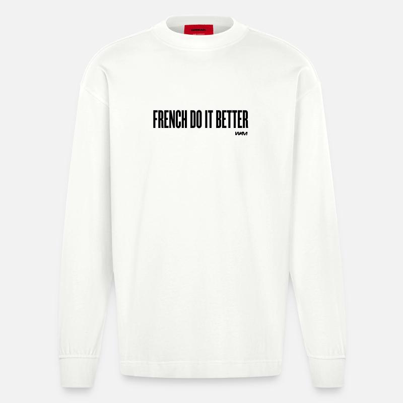french do it better - Heavyweight Oversized Organic Langarmshirt Made in EU - OFF WHITE