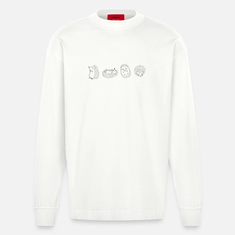 Hérisson hérisson hérisson - Manches longues bio épais oversize fabriqué en UE - OFF WHITE