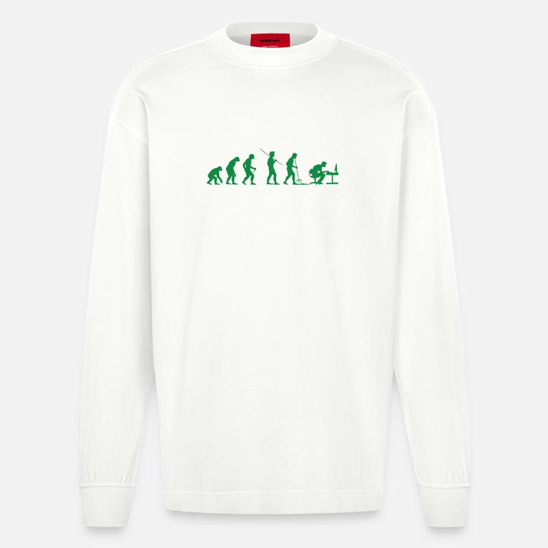 Programmeur Évolution Informaticien Développeur - Manches longues bio épais oversize fabriqué en UE - OFF WHITE