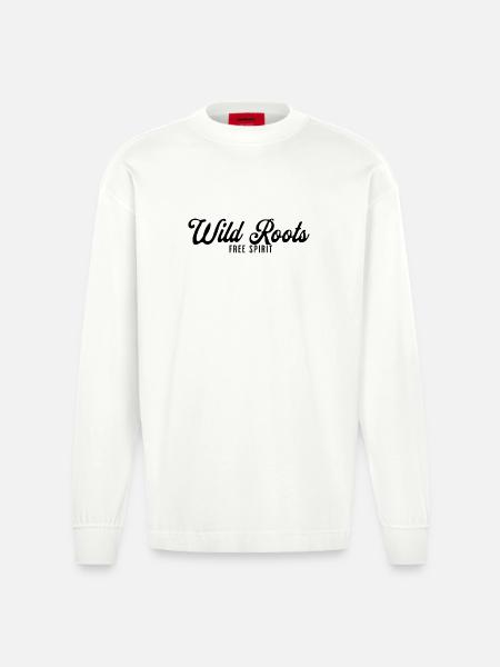 Wild Roots Free Spirit - Heavyweight Oversized Organic Langarmshirt Made in EU - OFF WHITE