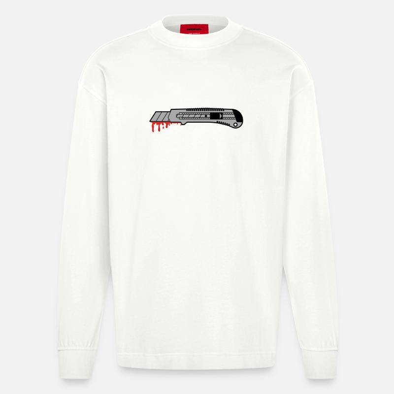 cutter - Heavyweight Oversized Organic Langarmshirt Made in EU - OFF WHITE