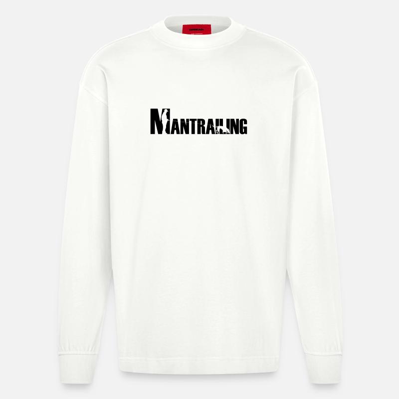 Mantrailing Malinois / Schäferhund - Heavyweight Oversized Organic Langarmshirt Made in EU - OFF WHITE