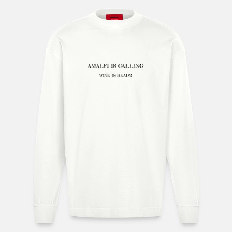 Abstrakte Farbexplosion auf Baumwolle - Heavyweight Oversized Organic Langarmshirt Made in EU - OFF WHITE
