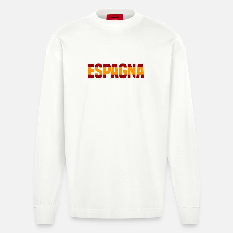 Kontrastreiche Espagna - Heavyweight Oversized Organic Langarmshirt Made in EU - OFF WHITE