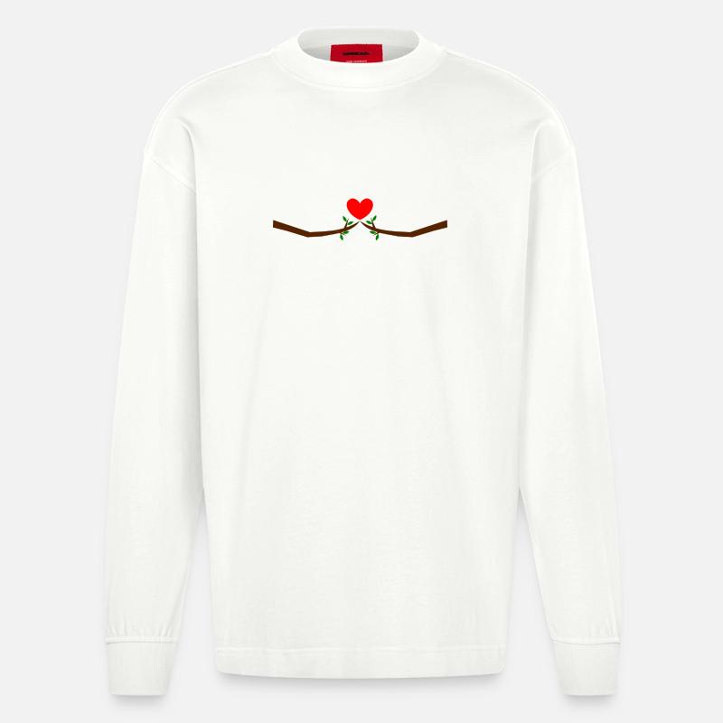 Saint-Valentin, Saint-Valentin, Saint-Valentin - Manches longues bio épais oversize fabriqué en UE - OFF WHITE