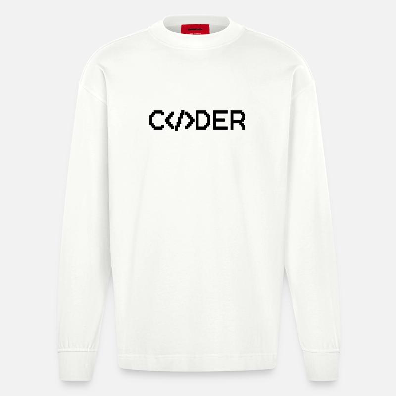 Codeur - Manches longues bio épais oversize fabriqué en UE - OFF WHITE