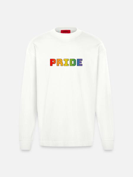 rainbow pride LGBT lgbtqi queer - Heavyweight Oversized Organic Longsleeve Shirt Made in EU - OFF WHITE