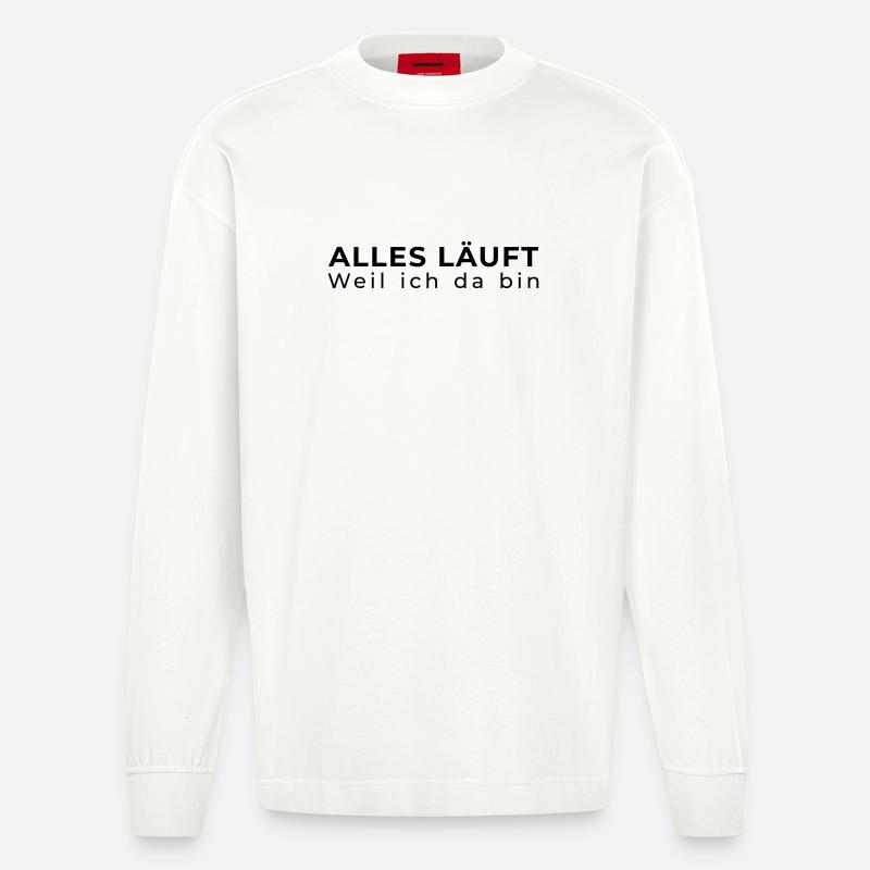 Alles läuft – IT Administrator - Heavyweight Oversized Organic Langarmshirt Made in EU - OFF WHITE