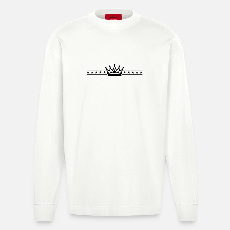 Krone Element - Heavyweight Oversized Organic Langarmshirt Made in EU - OFF WHITE