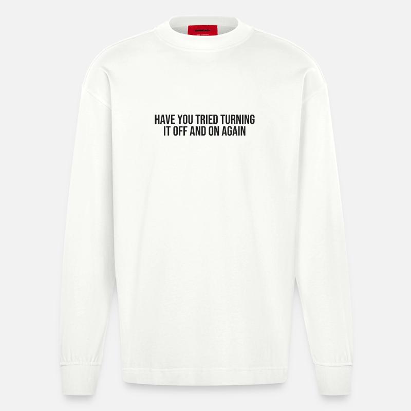 IT tech support - Heavyweight Oversized Organic Langarmshirt Made in EU - OFF WHITE