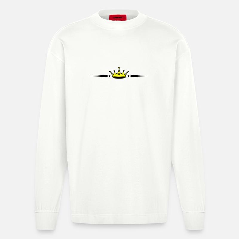Krone Element - Heavyweight Oversized Organic Langarmshirt Made in EU - OFF WHITE