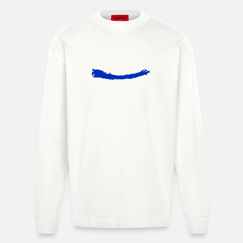 Pinsel | Brush | bleu - Heavyweight Oversized Organic Langarmshirt Made in EU - OFF WHITE