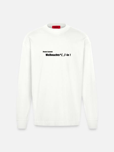Christmas Gender - Heavyweight Oversized Organic Longsleeve Shirt Made in EU - OFF WHITE