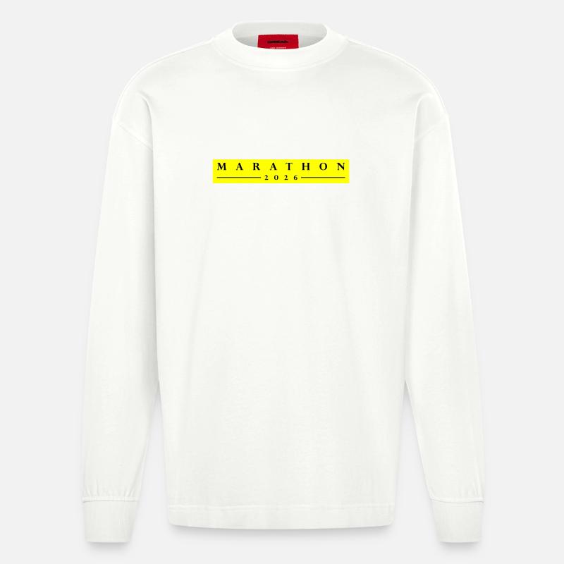 Marathon 2026 - Heavyweight Oversized Organic Langarmshirt Made in EU - OFF WHITE