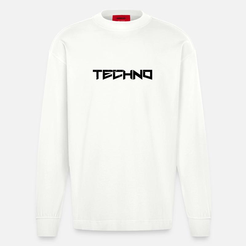 Techno - Heavyweight Oversized Organic Langarmshirt Made in EU - OFF WHITE