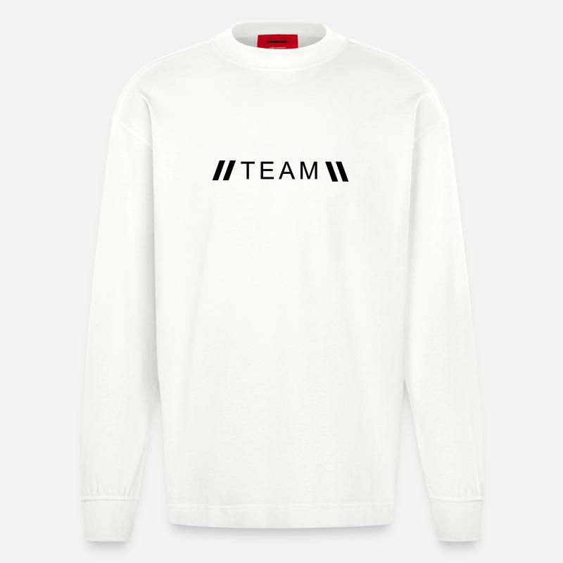 Style équipe - Manches longues bio épais oversize fabriqué en UE - OFF WHITE