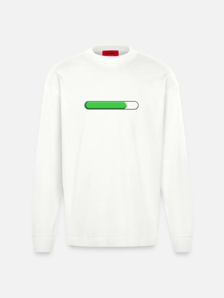 Average gauge Green (three quarters) - Heavyweight Oversized Organic Longsleeve Shirt Made in EU - OFF WHITE