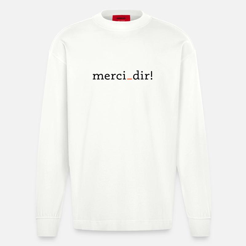 merci dir - 2 couleurs - Manches longues bio épais oversize fabriqué en UE - OFF WHITE