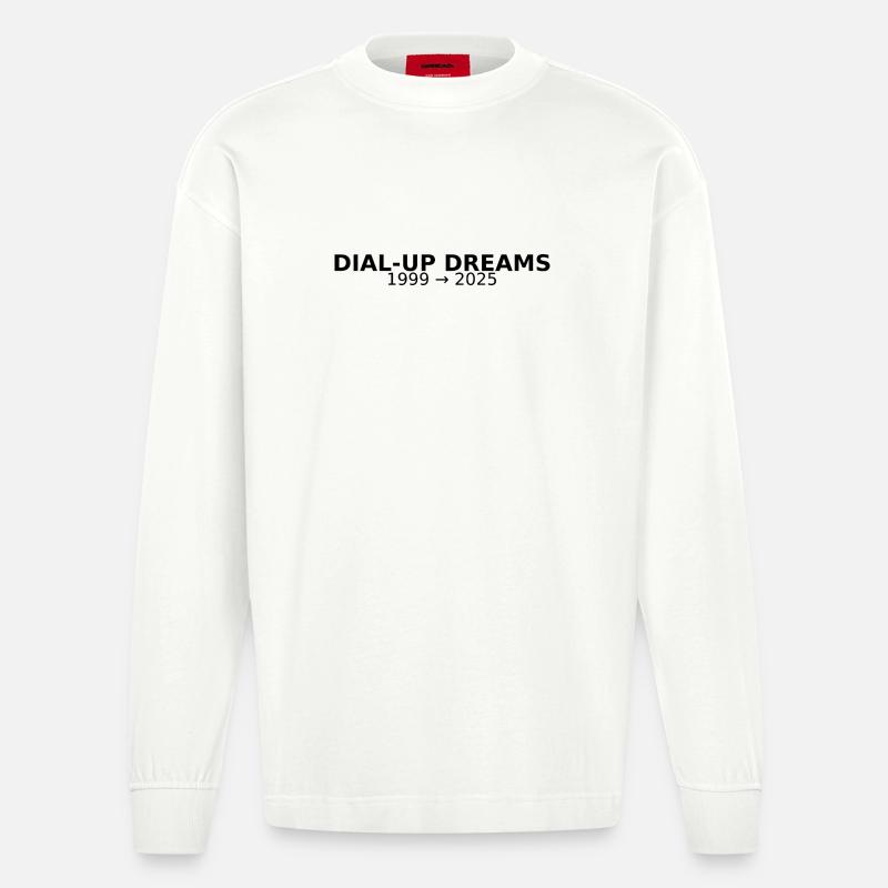 DIAL-UP DREAMS - Heavyweight Oversized Organic Langarmshirt Made in EU - OFF WHITE