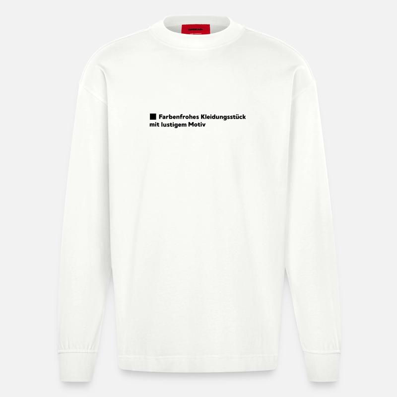 Farbenfrohe Kleidung - Heavyweight Oversized Organic Langarmshirt Made in EU - OFF WHITE