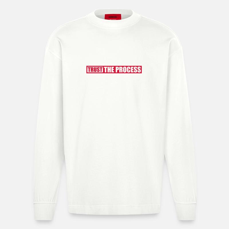 trust the process Zitat - Heavyweight Oversized Organic Langarmshirt Made in EU - OFF WHITE