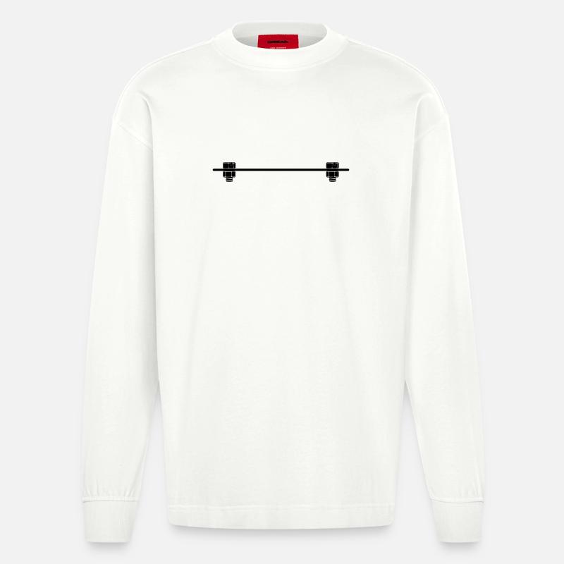 Logo Mutterschraube Platte - Heavyweight Oversized Organic Langarmshirt Made in EU - OFF WHITE