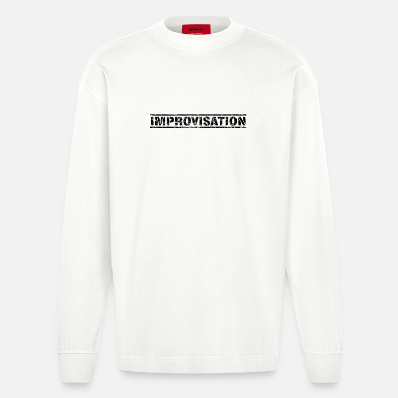 Improvisation - Heavyweight Oversized Organic Langarmshirt Made in EU - OFF WHITE