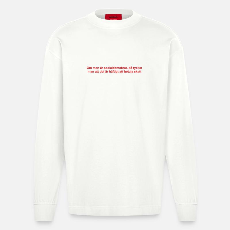 Conception de textes satiriques analytiques - Manches longues bio épais oversize fabriqué en UE - OFF WHITE