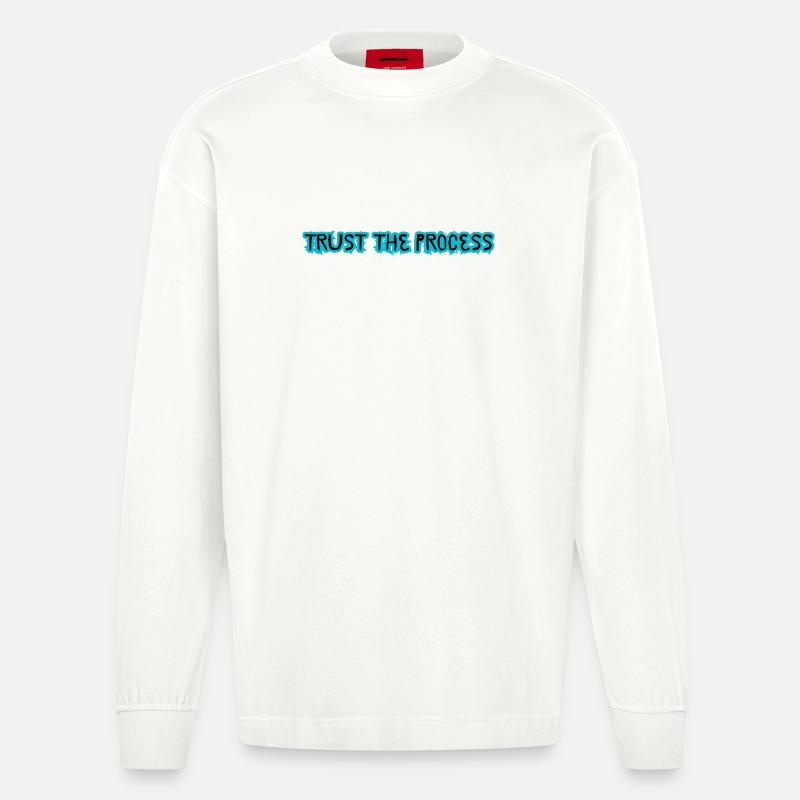 TRUST THE PROCESS conception - Manches longues bio épais oversize fabriqué en UE - OFF WHITE
