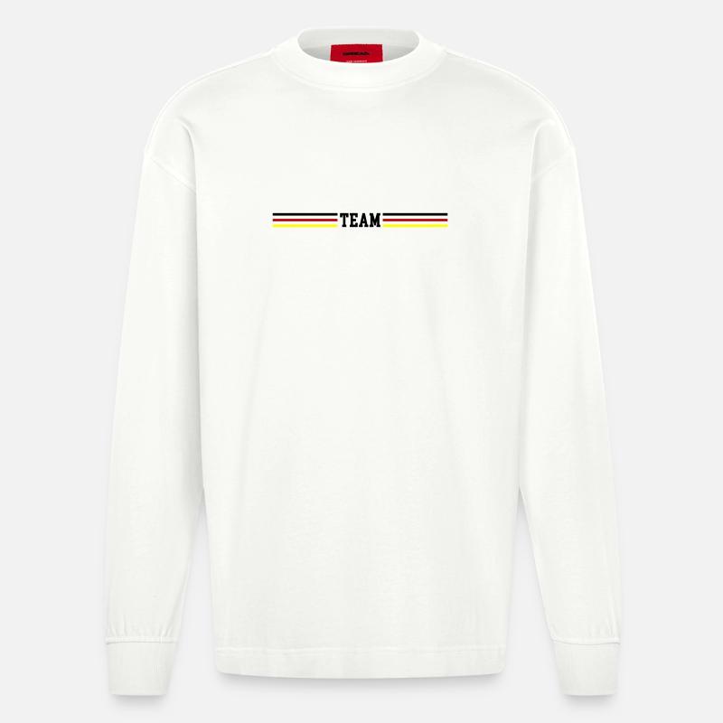 Ligne Team Germany - Manches longues bio épais oversize fabriqué en UE - OFF WHITE