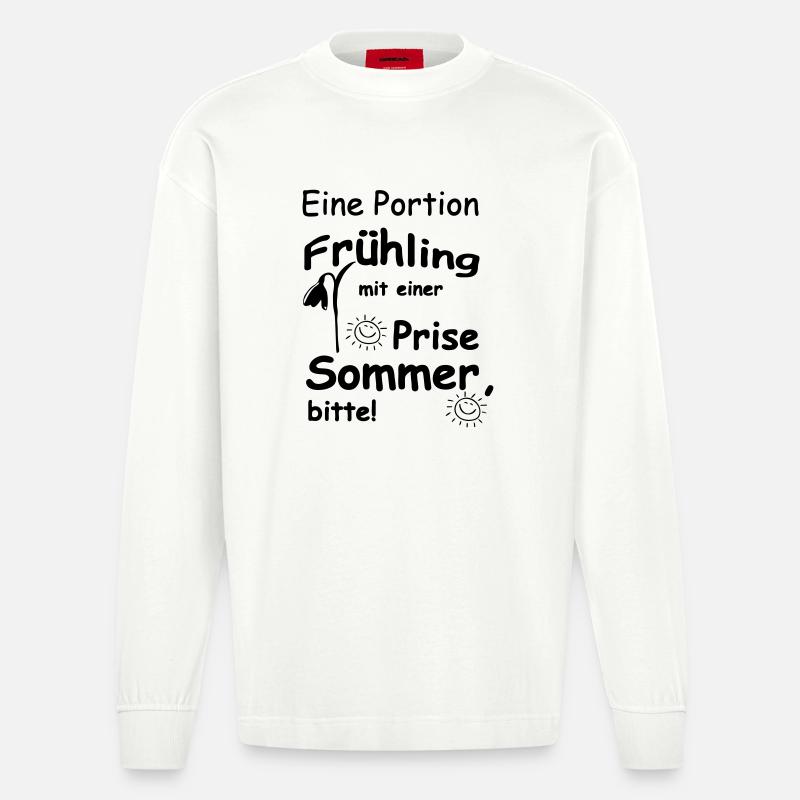 Frühling & Sommer Sprüche, Geschenk, Fun - Heavyweight Oversized Organic Langarmshirt Made in EU - OFF WHITE