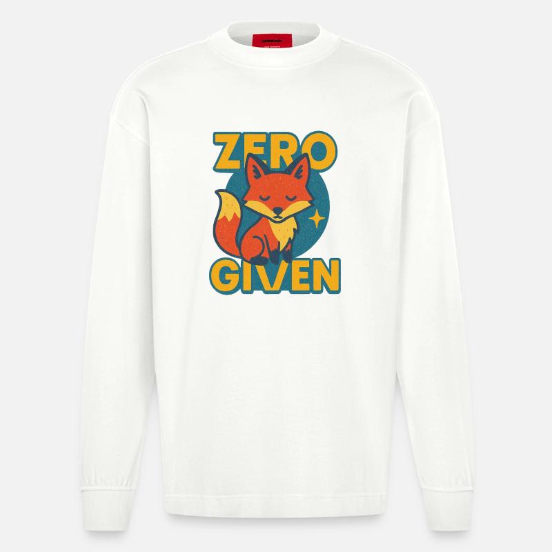 Zero Fox Given Logo - Manches longues bio épais oversize fabriqué en UE - OFF WHITE