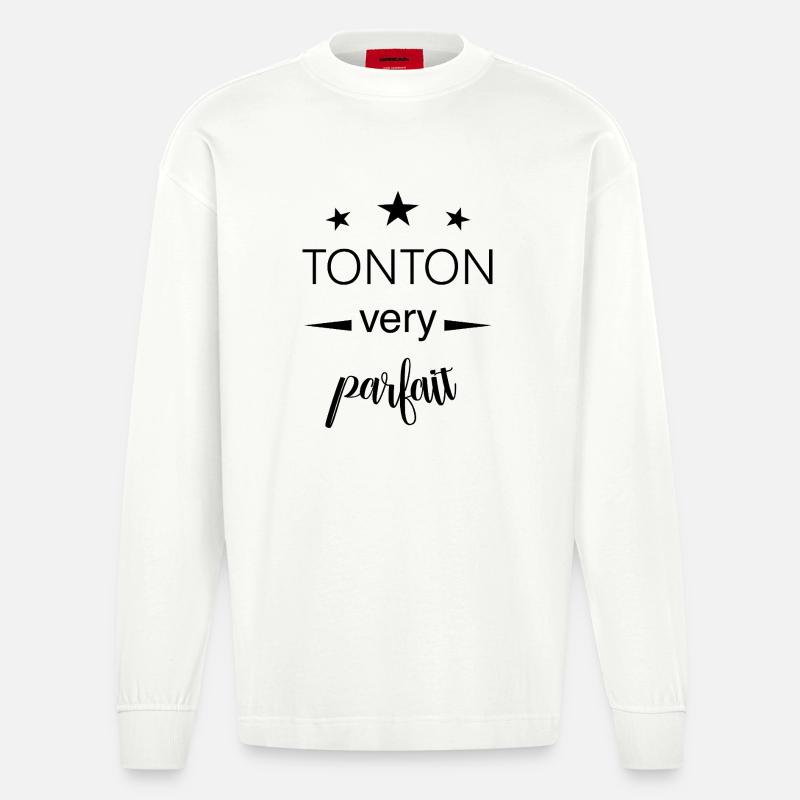 Perfekter Onkel / Onkel Geschenk - Heavyweight Oversized Organic Langarmshirt Made in EU - OFF WHITE