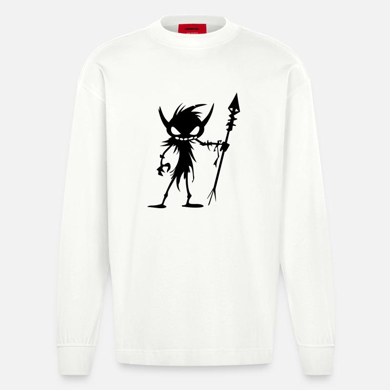 Goblin Ork - Heavyweight Oversized Organic Langarmshirt Made in EU - OFF WHITE
