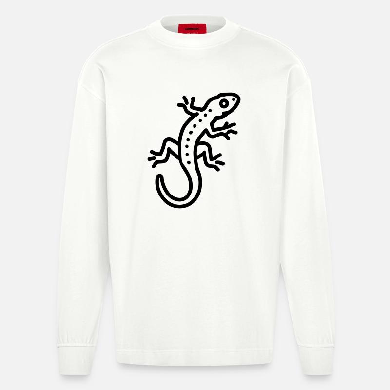 Eidechse - Heavyweight Oversized Organic Langarmshirt Made in EU - OFF WHITE