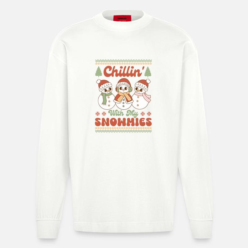 Hässlicher Weihnachtspullover - Heavyweight Oversized Organic Langarmshirt Made in EU - OFF WHITE