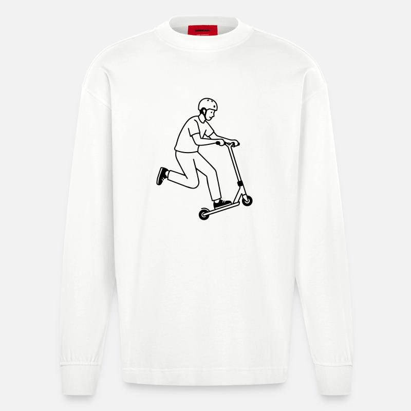 Stuntroller - Heavyweight Oversized Organic Langarmshirt Made in EU - OFF WHITE
