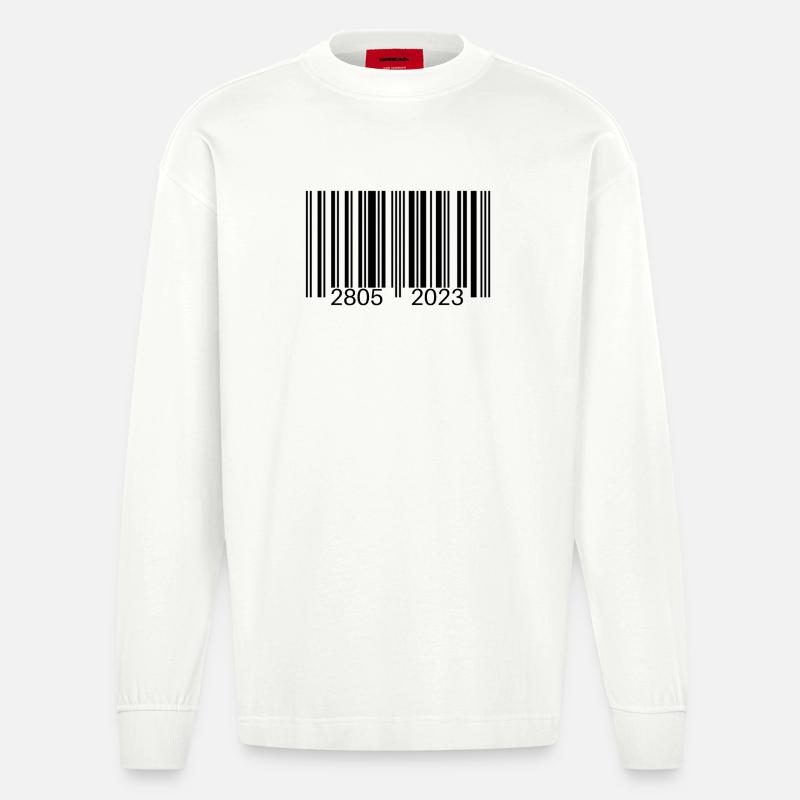 Barcode - Heavyweight Oversized Organic Longsleeve Shirt Made in EU - OFF WHITE