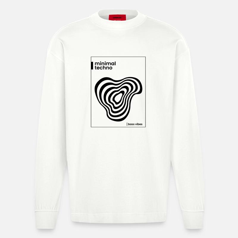 Conception minimale de l’affiche techno - Manches longues bio épais oversize fabriqué en UE - OFF WHITE