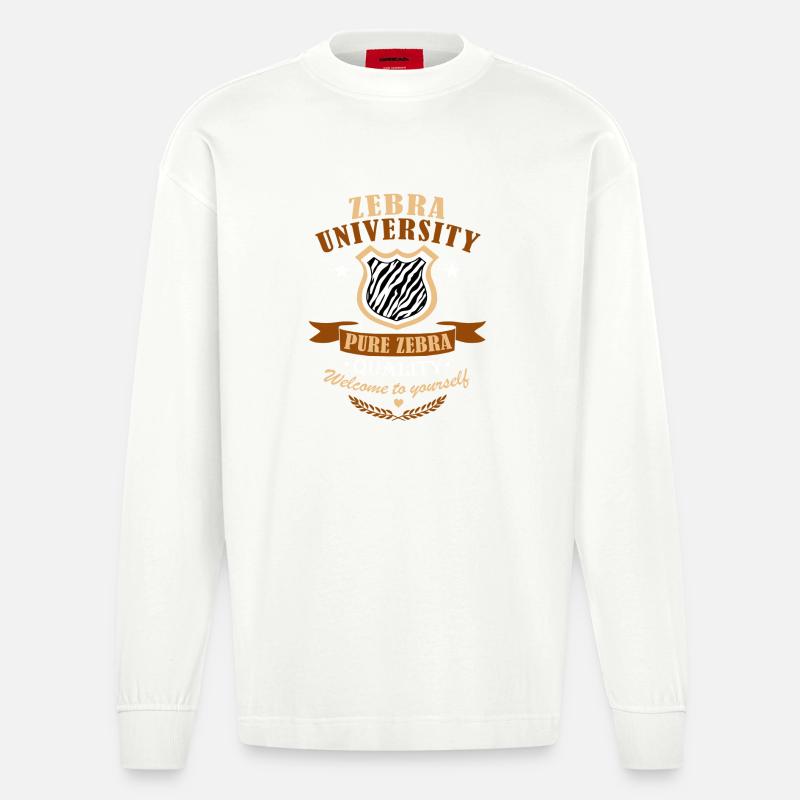 Zebra-Diplom - Heavyweight Oversized Organic Langarmshirt Made in EU - OFF WHITE