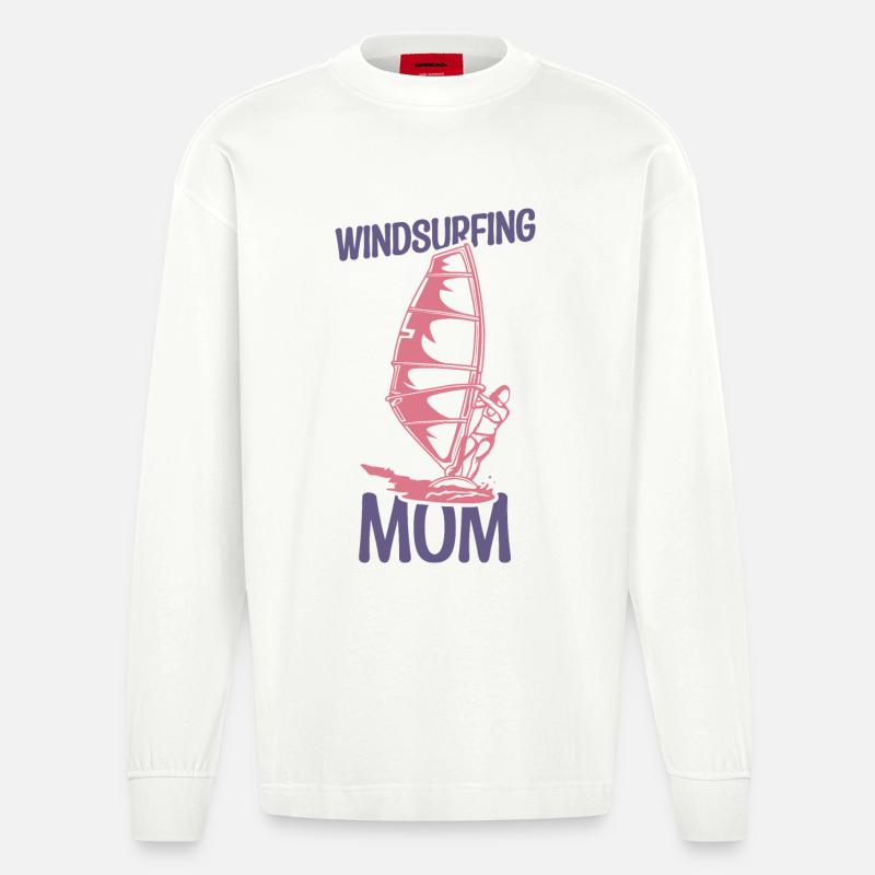 Mère de la planche à voile - Manches longues bio épais oversize fabriqué en UE - OFF WHITE