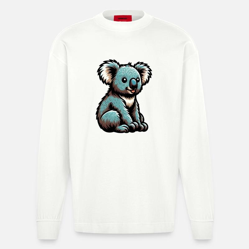 Koala - Heavyweight Oversized Organic Langarmshirt Made in EU - OFF WHITE