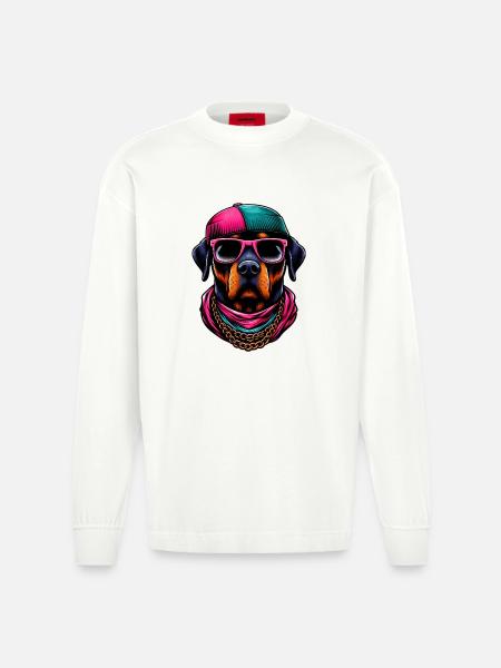 Chien - Manches longues bio épais oversize fabriqué en UE - OFF WHITE