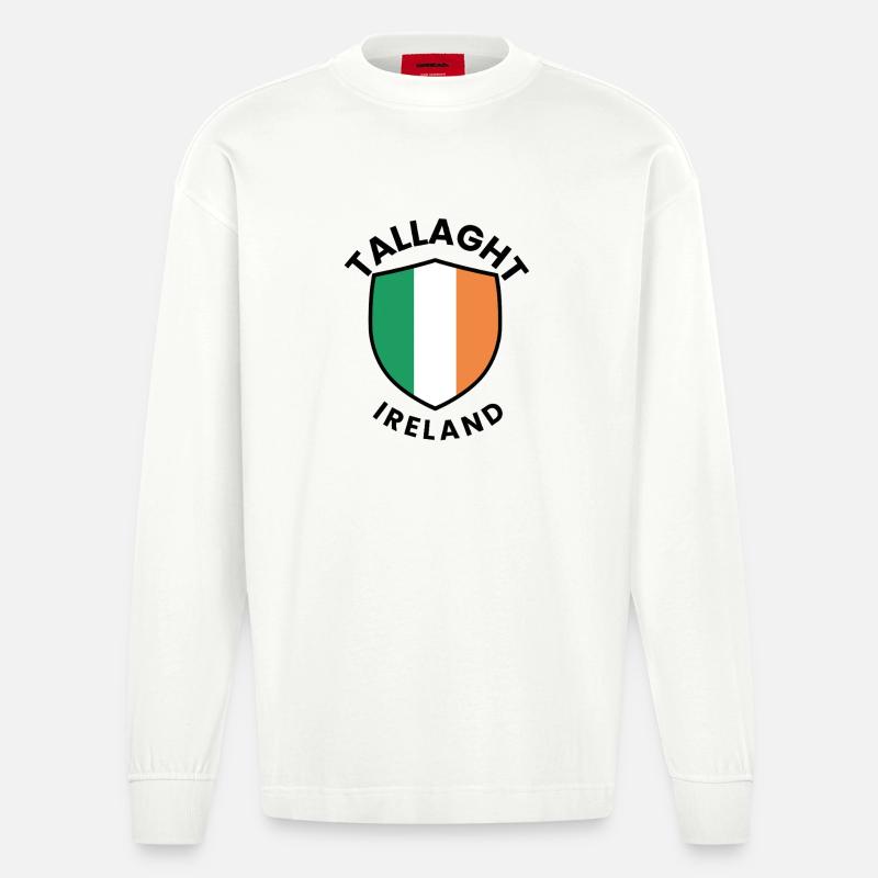 Tallaght Irish Shield - Heavyweight Oversized Organic Langarmshirt Made in EU - OFF WHITE