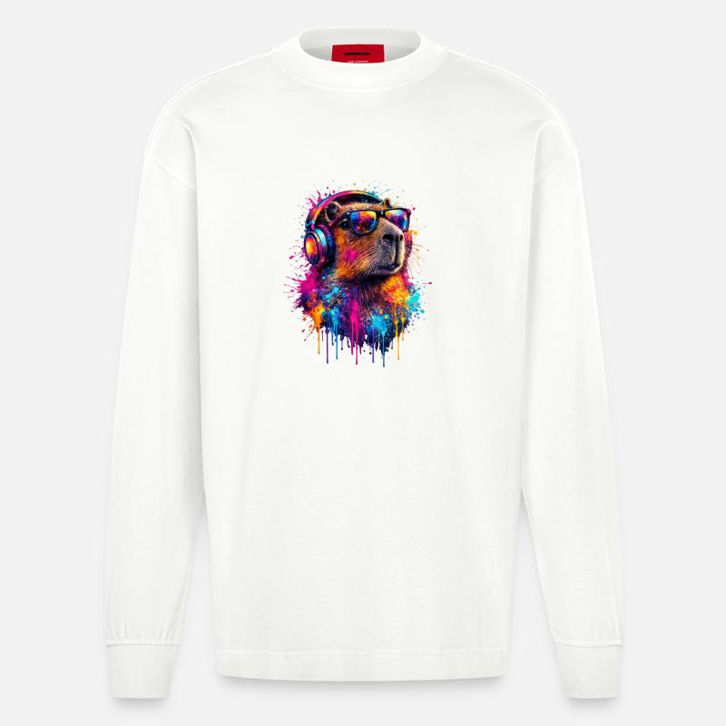 Capybara - Heavyweight Oversized Organic Langarmshirt Made in EU - OFF WHITE