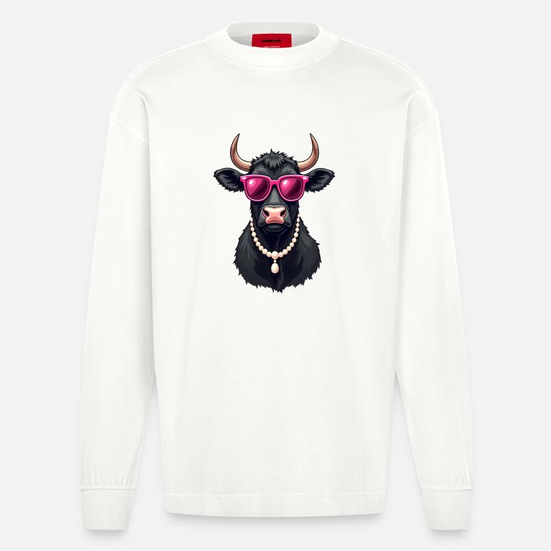 Kuh - Heavyweight Oversized Organic Langarmshirt Made in EU - OFF WHITE