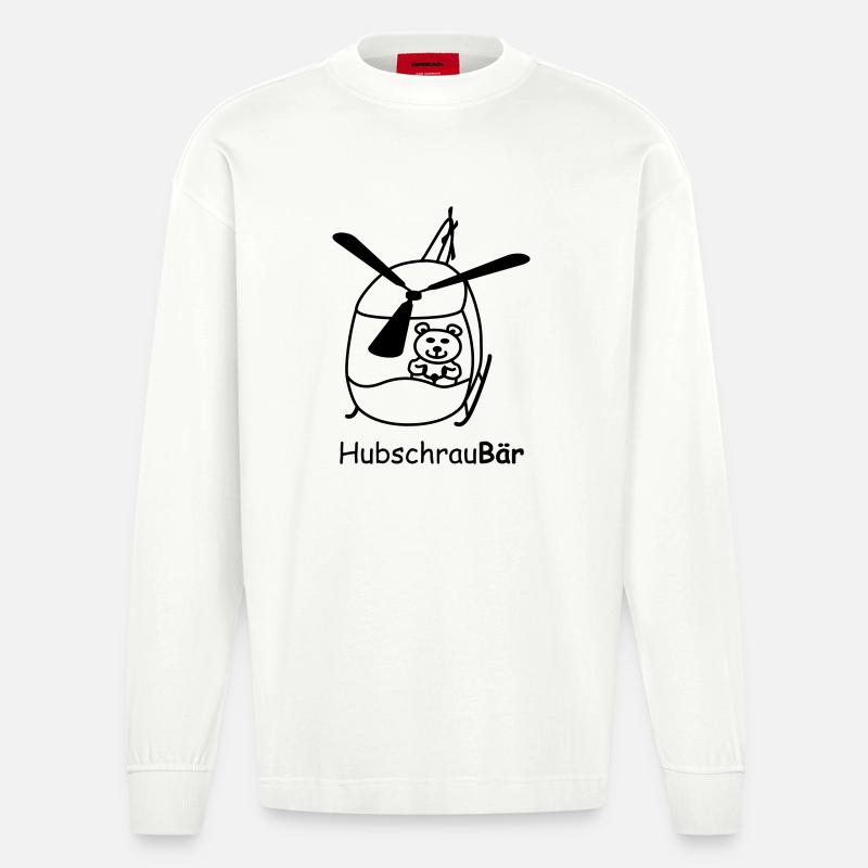 Hubschrau-Baer - Heavyweight Oversized Organic Langarmshirt Made in EU - OFF WHITE